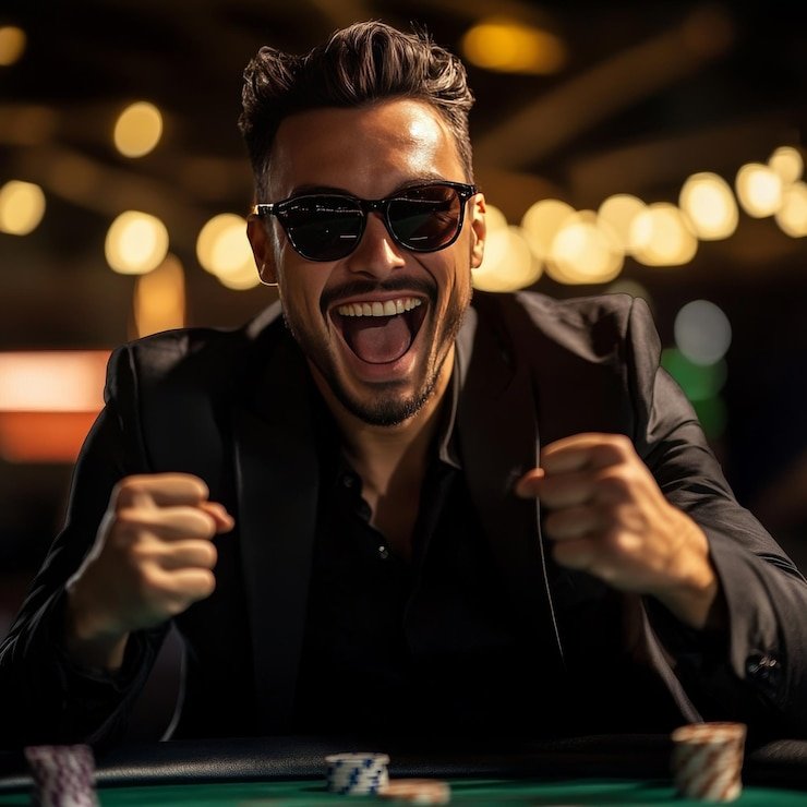 Dealer live baccarat di studio bolavita dengan kartu dan chip